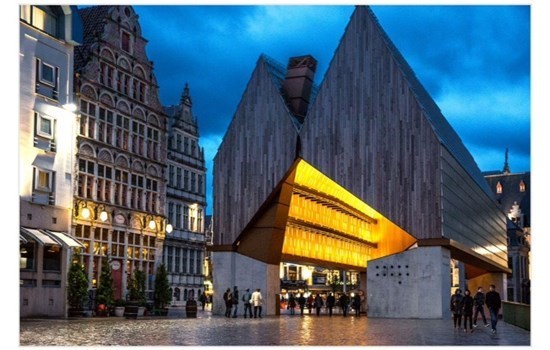 The recently constructed city pavilion in Ghent, Belgium